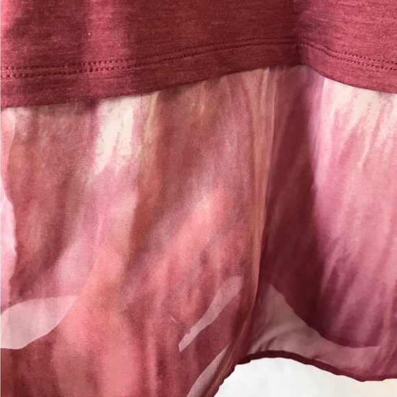 Logo by Lori Goldstein Lounge Tie Dye Pink Tunic Top with Chiffon Trim, Size S - Picture 11 of 16